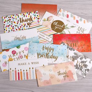 Event Party Supplies Colorful Thank You Card Business Greeting Cards Gold Metallic Happy Birthday Cards 20220909 E3