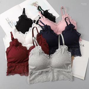 Camisoles & Tanks Liva Girl Lace Bra Women Tank Top Sexy Lingerie Push Up Wireless Seamless Padded Bras Camis Top1