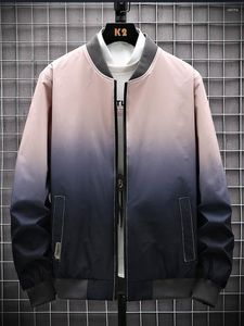 Kurtki męskie 2022 Spring Jacket Trendy marki przystojne męskie obroże baseballowe Modna gradient Krótki gradient