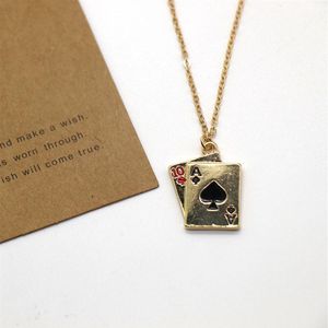 Charm Creative Original Niche Design Playing Cards Ace of Spades Necklace Graphic2924