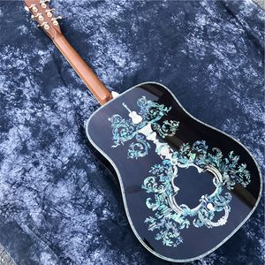 Solidwood D 100 Acoustic Guitar with One-Piece Mahogany Neck, Ebony Fretboard, Real Abalone Bindings & Carbonization Treatment