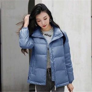 Women's Down Parkas Puffer Coats Autumn Winter Bright Face Down Cotton Padded Jacket Women Short Fashion Stand-Up Collar Short Coat Jackets 220909