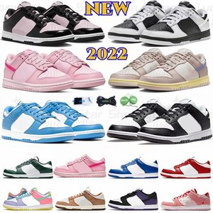 NEUE 2022 Freizeitschuhe Triple Pink Panda Designer Männer Frauen Niedrige Turnschuhe Green Apple Sun Club Weiß Schwarz UNC Green Grey Fog Syracuse Herren Trainer Sport