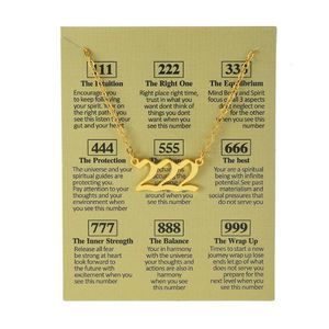 Wholesale 999 gold jewelry resale online - Pendant Necklaces Angel Number Necklace Gold Plated Stainless Steel Numerology Jewelry N2UE90649592668