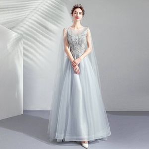 Long Evening Dresses Crystal Beading Floor Length lace flowers Party Dress Prom Gowns