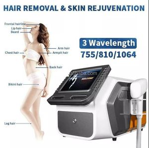 Powerful 810 diode laser hair removal machine skin rejuvenation ice laser 755nm 810nm 1064nm painless with cooling system