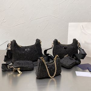 Tasarımcı Çantalar Straw Hobo Dokuma Crossbody Çanta Zincirleri Omuz Çantaları Kadın Aksiller Çanta Çantası Fermançısı Messenger Paketi Küçük Sıfır Cüzdan