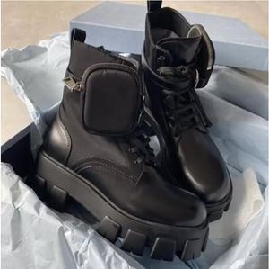 Monolith Designer Boots Nylon Kieszonkowy Black But Martin Winter Gruste Buty Buty zużyte gumowe platforma na wysokiej platformie rozmiar 41