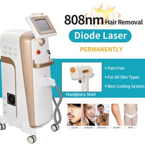 808nm Diode Laser Smärtfri hårborttagningsmaskin med 30 miljoner skott HANDLE CE -godkända