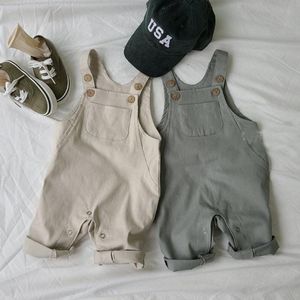 Overaller höst småbarn baby pojkar flickor solid ärmlös romper jumpsuit outwear byxor kläder 0-24m baby mode overall 220909
