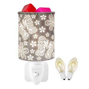 Electric Melt Plug In Fragrance Candle Warmer Metal Oil Burner Lamp for Scented Wax Butterfly Night Light316Y