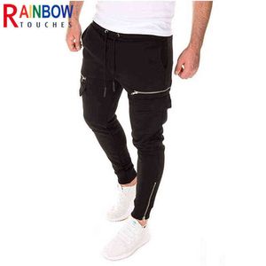 Мужские брюки Rainbowtouches Брюки мужчины Новое Slim Fit Street Leisure Jogging Zipper Pocket Outdoor Sports Fitnes