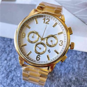 Luksusowe zegarki dla mężczyzn sześć pin pełne funkcje stalowy zespół moda WatchWristwatches zegarek