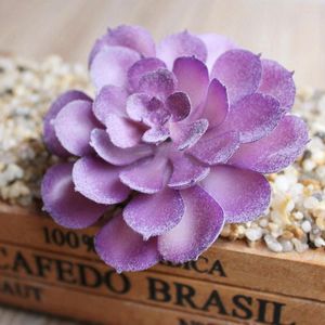 Decorative Flowers 1pc Mini Flocking Artificial Succulent Home Garden Decoration Bonsai Plant For Office Table Decor Indoor Fake Plants