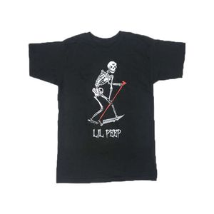 Lil Peep Merch Tshirt Black OG Skeleton T-Shirt Costumi natalizi Cosplay Moda Abbigliamento casual a maniche corte