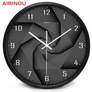 Wall Clocks Airinou 3D Vortex Style Modern Glass And Metal Wall Clock Library Science Museum Or Company 220909