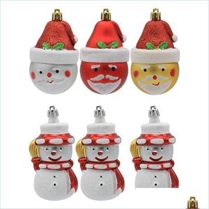 Party Decoration Party Decoration 4In Christmas Ball Xmas Tree Hanging Ornament Shatterproof Santa/Snowmans For Seasonal Homeindustry Dhzwj