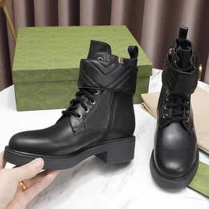 Wholesale Designer leather Martin boots fashion spring and autumn women's boots round toe metal decoration temperament British style short bootss