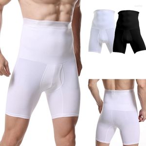 Herrkroppsskalar män mage kontroll shorts formkläder hög midja bantning underkläder shaper sömlös buk magmodellering boxare trosor