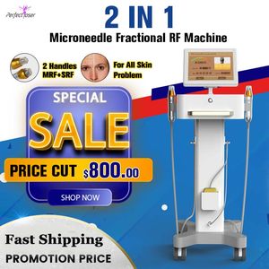 2023 Scar Removal Machine Microneedle Fractional RF Skin Tightening Acne Treatment 2 Handles Stretch Marks Face Body Care