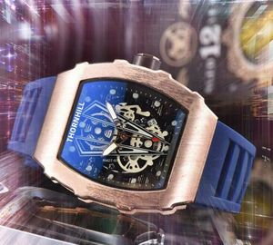 Skeletonblommor Mensklockor 43mm utomhuskronograf Quartz Battery Moonwatch gummib￤ltet slitbest￤ndiga safirkristallspegel Sportboende armbandsur
