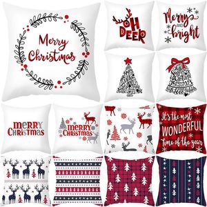 Christmas Throw Pillow Case 18 x 18 Inches Winter Holiday Party Pillowcase Decor for Sofa Bed Couch Car