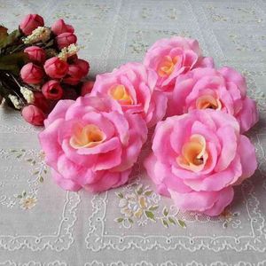 Faux Floral Greenery 8 см светло -розовый цвет 10 PCSparty Artificial Rose шелковые цветочные головы декоративные цветы для свадебной домашней вечеринки.