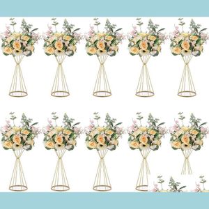 Party Decoration Party Decoration 70cm/ 50cm Flower Vases Gold/ White Stands Metal Road Lead Wedding Centerpiece Flowers HomeIndarusTry DH9NI