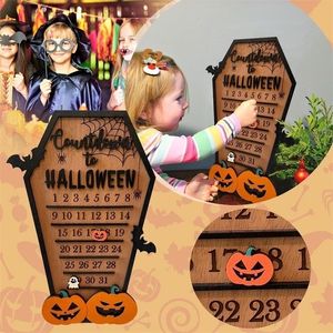 Party Decoration Halloween Countdown Ornament Countdown Wooden Calender Calender Halloween Festival Tema Autumn Decoration Calendário #T2G 220908