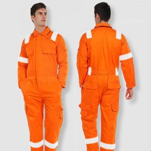 Men's Tracksuits Men's Long Sleeve All Cotton Reflective One-piece Protective Suit Labor Protection Auto Repair Engineering Shipyard