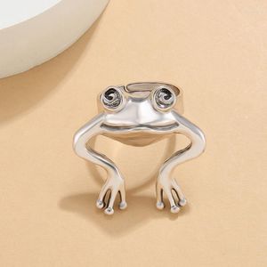 Anéis de casamento Punk Vintage Frog Animal for Women Toad Metal Wrap Ring Men Grilfriend Party Gifts