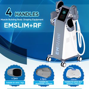 2022 4 alças com almofada de RF Hi-EMT Forma corporal EMS escultura Construa músculos Máquina de beleza de perda de peso estimulador eletromagnético