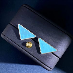 Blue Delicate Earrings Fashion Charm Earring Silver Plated Geometric Triangle Statement Earrings Couple Wedding Luxury Jewelry Christmas Prom Accessory