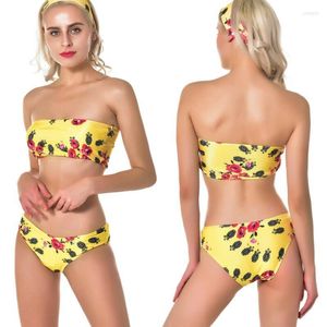 Bikinis Set 2022 Style Vintage Sexiga kvinnor H￶g midja vadderad bh bikini baddr￤kt blommig push-up badkl￤der upps￤ttningar bada kvinnliga biquini