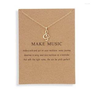 Charker Make Music Note Card Love Pingents Charcles de colares para homens Homens unissex Jóias de casamento Presentes de noiva