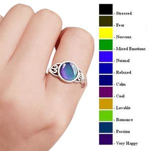 Selling silver mix size mood ring changes color to your temperature reveal your inner emotion finger rings jewelry bulk240j