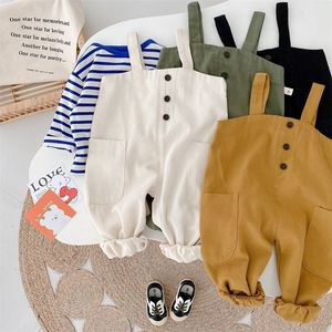 Overalls Barnkl￤der Baby Boys Casual Cotton Overall Toddler Girls Fashion Folic Color Trousers Spring 1-6Y 220909