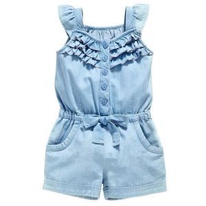 Overall Summer Toddler Girls Kids Floral ￶vergripande ￤rml￶s Romper Jumpsuit Playsuit Dress Clothes Storlek 2-6Y 220909