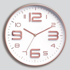 Orologi da parete per interni Grandi numeri 3D al quarzo Orologio da parete silenzioso senza ticchettio Movimento silenzioso Decorativo Funziona a batteria 10 pollici Rosso 220909