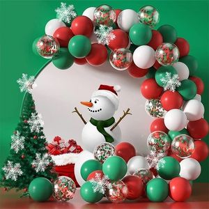 Украшение вечеринки Рождественское воздушный шар арка зеленая золотая красная коробка.