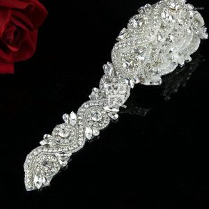 Cinture JLZXSY 1 Yard Oro Argento Rosa Strass Applique Trim Iron On Fix Accessori da sposa per matrimonio fai da te