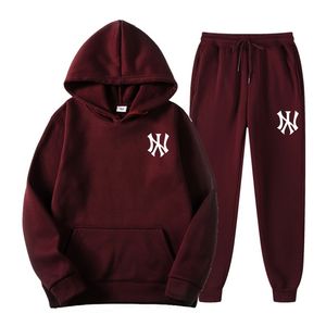 Männer Trainingsanzüge Mode Paar Sportwear Set NY Gedruckt Kapuzenanzüge Männer Frauen 2 Stück Set Hoodie und Jogginghose S-3XL 220909