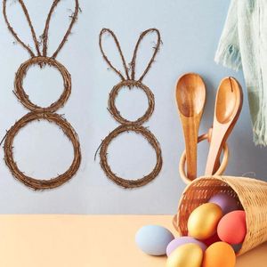 Dekorativa blommor Easter Wreath Decoration Diy Folded Rattan Base Decorations for Home Handmade Farmhouse Deco D2D4