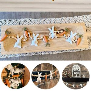 Decorative Flowers 1x Easter Carrot Wreath Family Holiday Party Fireplace Wall Hanging Decoration Kids Room Ornament Gift