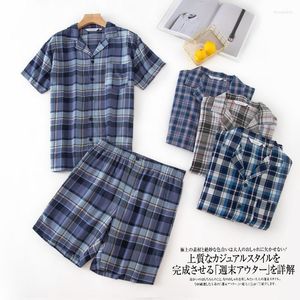 Męska odzież sutowa 2022 Summer Men Casual Tracid Pajama Sets Mężczyzna bawełniany garnitur Downown Farlar Short Shirt Half Pants