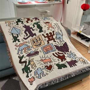 Blankets Messy Puzzle Outdoor Throw Blanket Sofa Covers Chic Cobertor Decorations For Home Dust Cover Air Conditioning Bed 220906