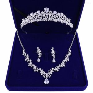 Haarclips luxe kristallen blad bruids sieraden sets strass kroon tiara s ketting oorbellen ingesteld voor bruid Afrikaanse kralen cadeau
