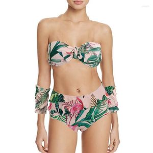 Bikinis Conjunto de biquíni Split Split Sleeve Printing Digital Swimsuit Women 2022 Sexy Bathing Suitswear