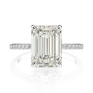 Wedding Rings Wedding Rings High Carbon Diamond Emerald Cut Sterling Sier Promise Engagement Ring For Women Drop Delivery 2021 Jewelry Dhwlm