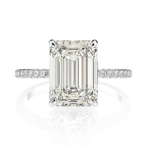 Br￶llopsringar Br￶llopsringar H￶g koldiamanter Emerald Cut Sterling Sier Promise Engagement Ring for Women Drop Delivery 2021 Jewelry DHWLM